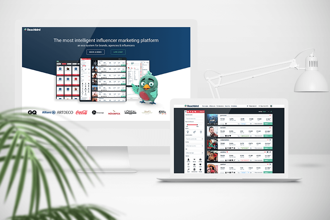 Influencer Plattform Reachbird Oberfläche (Quelle: Reachbird)