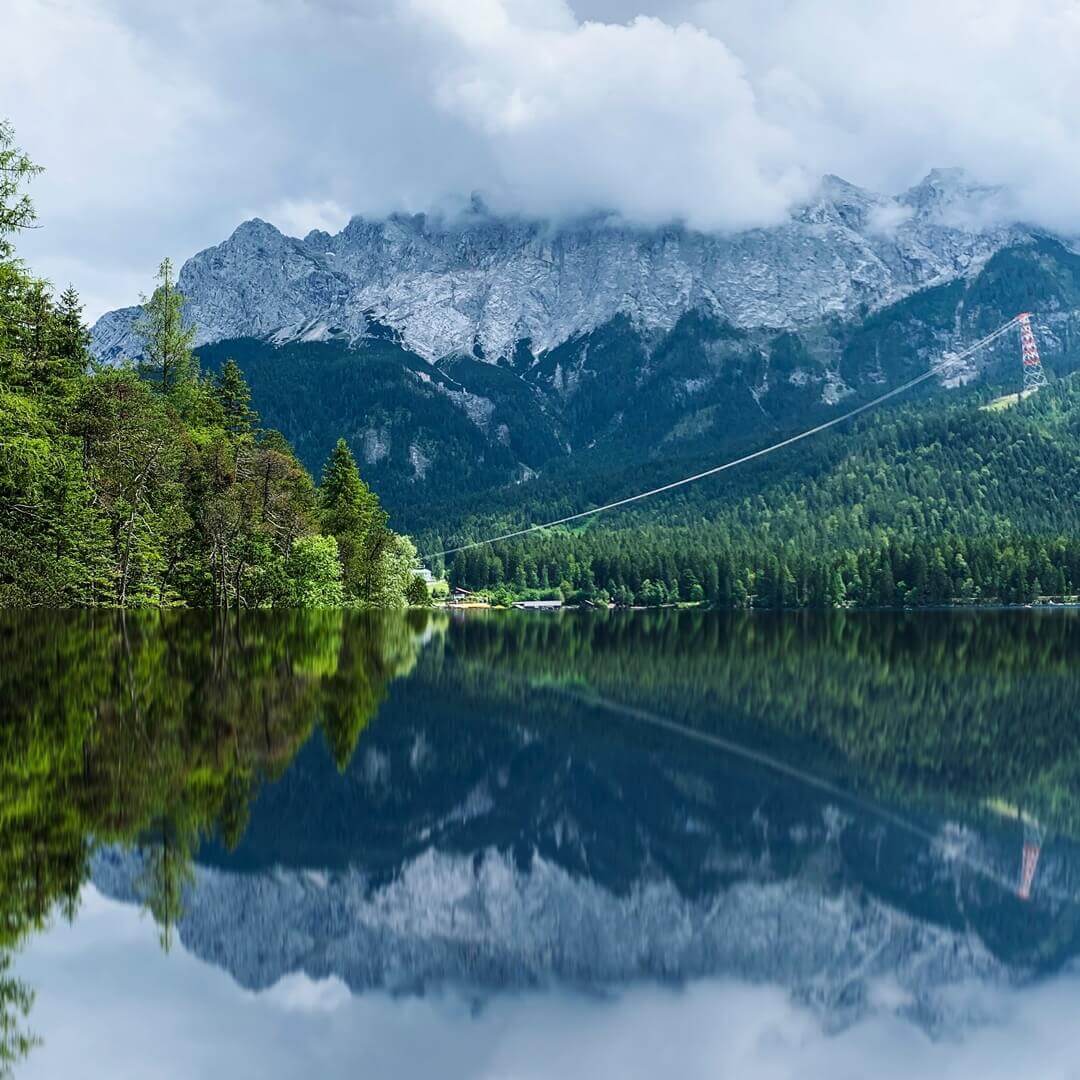 Eibsee mit Blick auf die Zugspitze