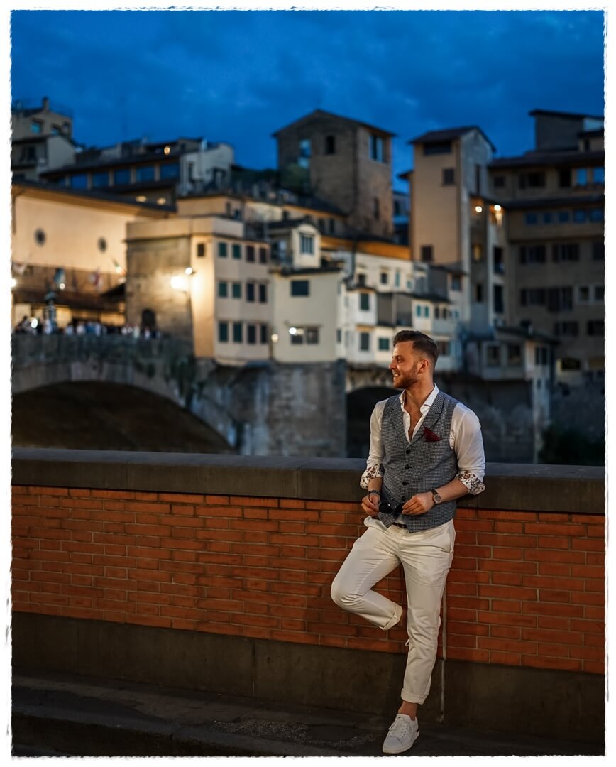 Abends am Ponte Vecchio in Florenz