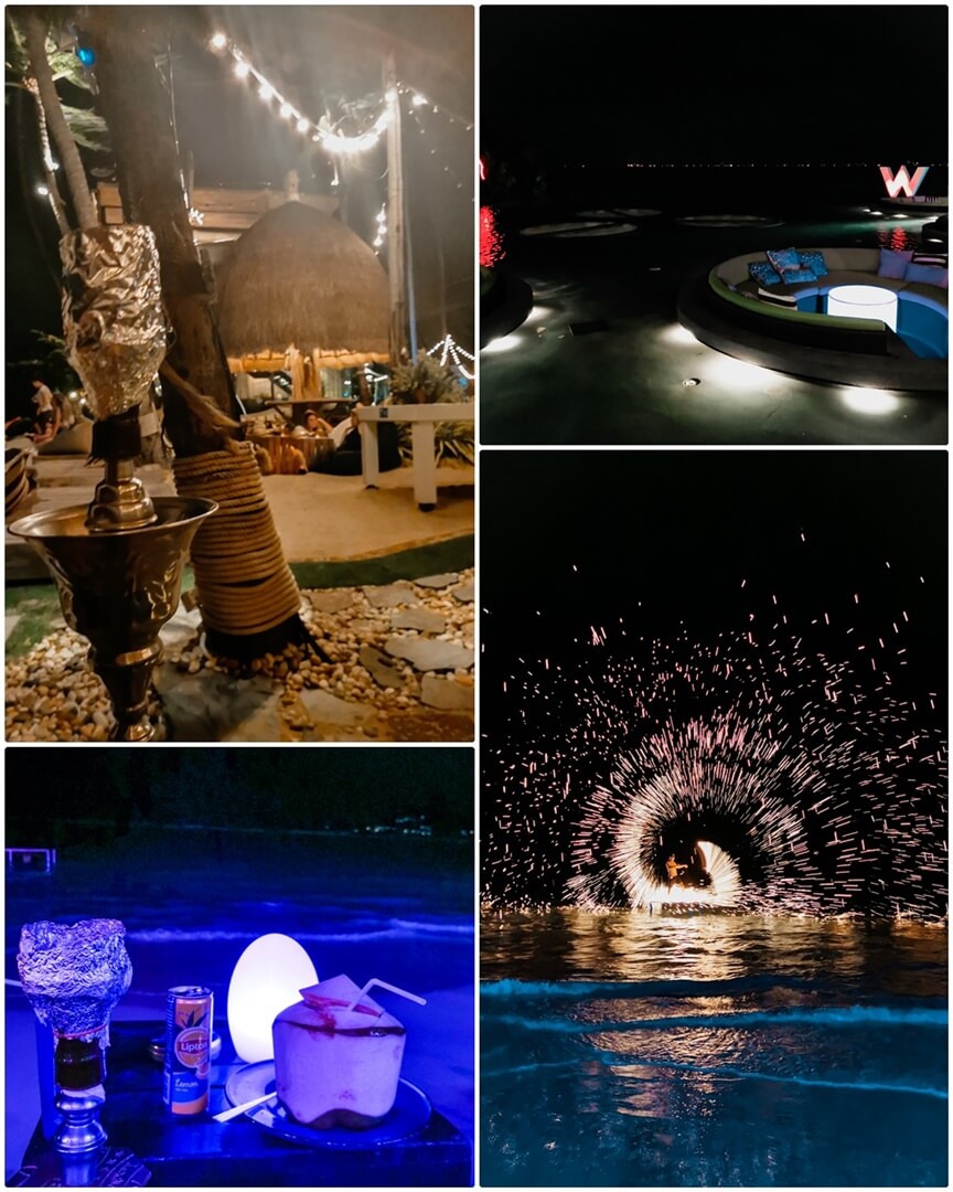 COCO TAM'S, Woobar (oben), Elephant Beach Club & Feuershow (unten) Koh Samui