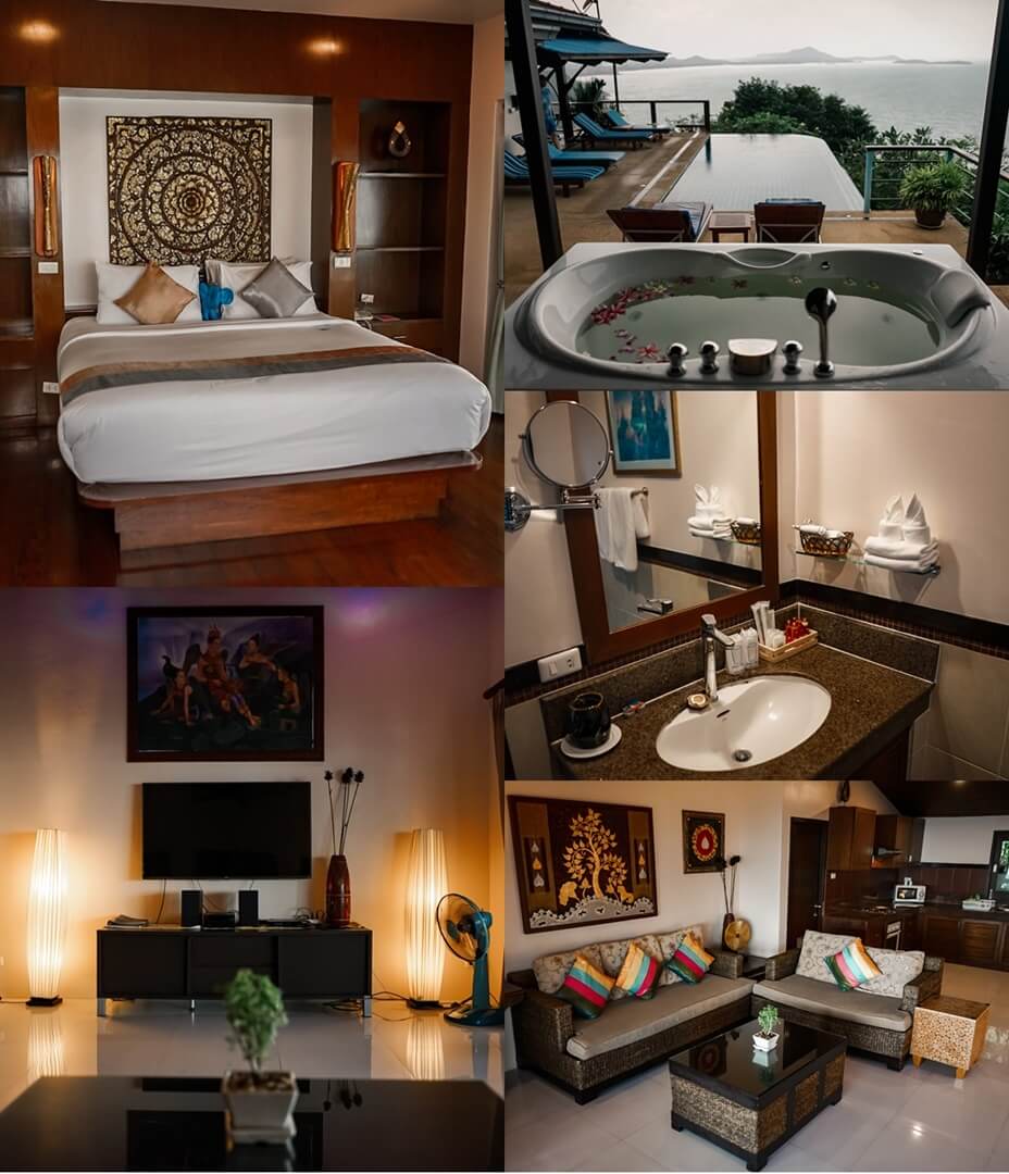 Sandalwood Luxury Villas - Villa Llewaladee: Schlafzimmer, Pool, Wohnzimmer, Bad