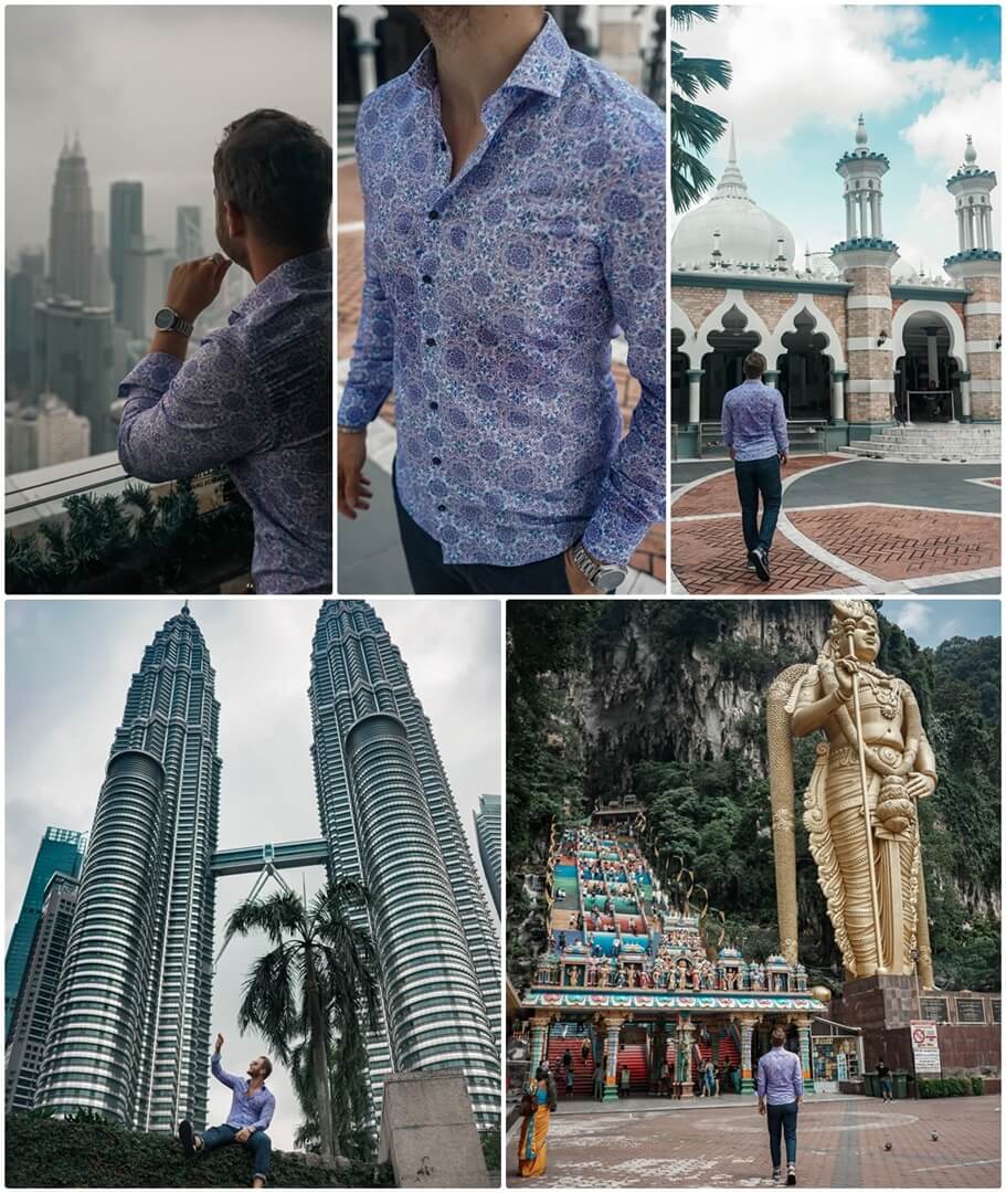 KL Tower & Masjid Jamek (oben), Petronas Towers & Batu Caves (unten) in Kuala Lumpur