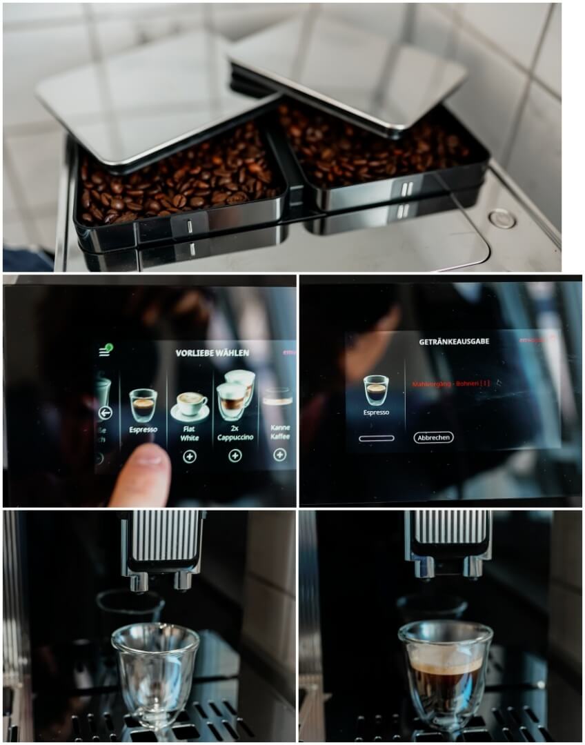 De'Longhi Maestosas zwei Bohnenbehälter mit einer adaptiven Grinding Technologie