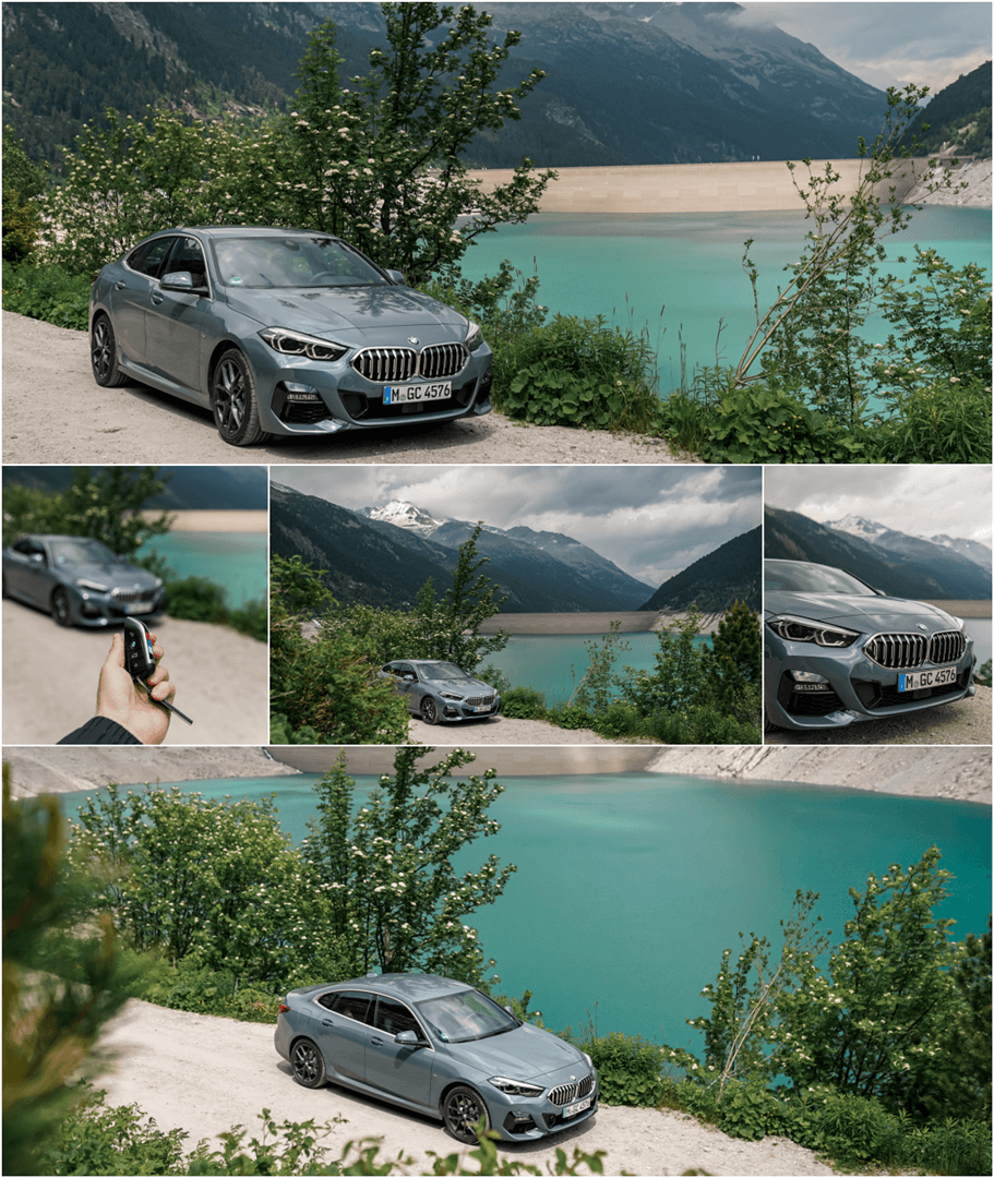 BMW 220d Gran Coupé in der Farbe Storm Bay Metallic mit Shadow Line & M Sport Paket